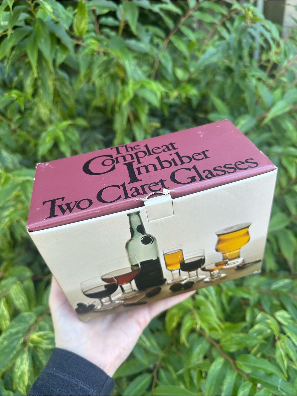 Vintage The Compleat Imbiber Two Darington Crystal Clear Claret Glasses Box Set